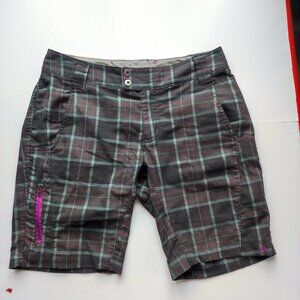 Columbia Capri shorts women's size 6 grey purple checks pattern omni-shade